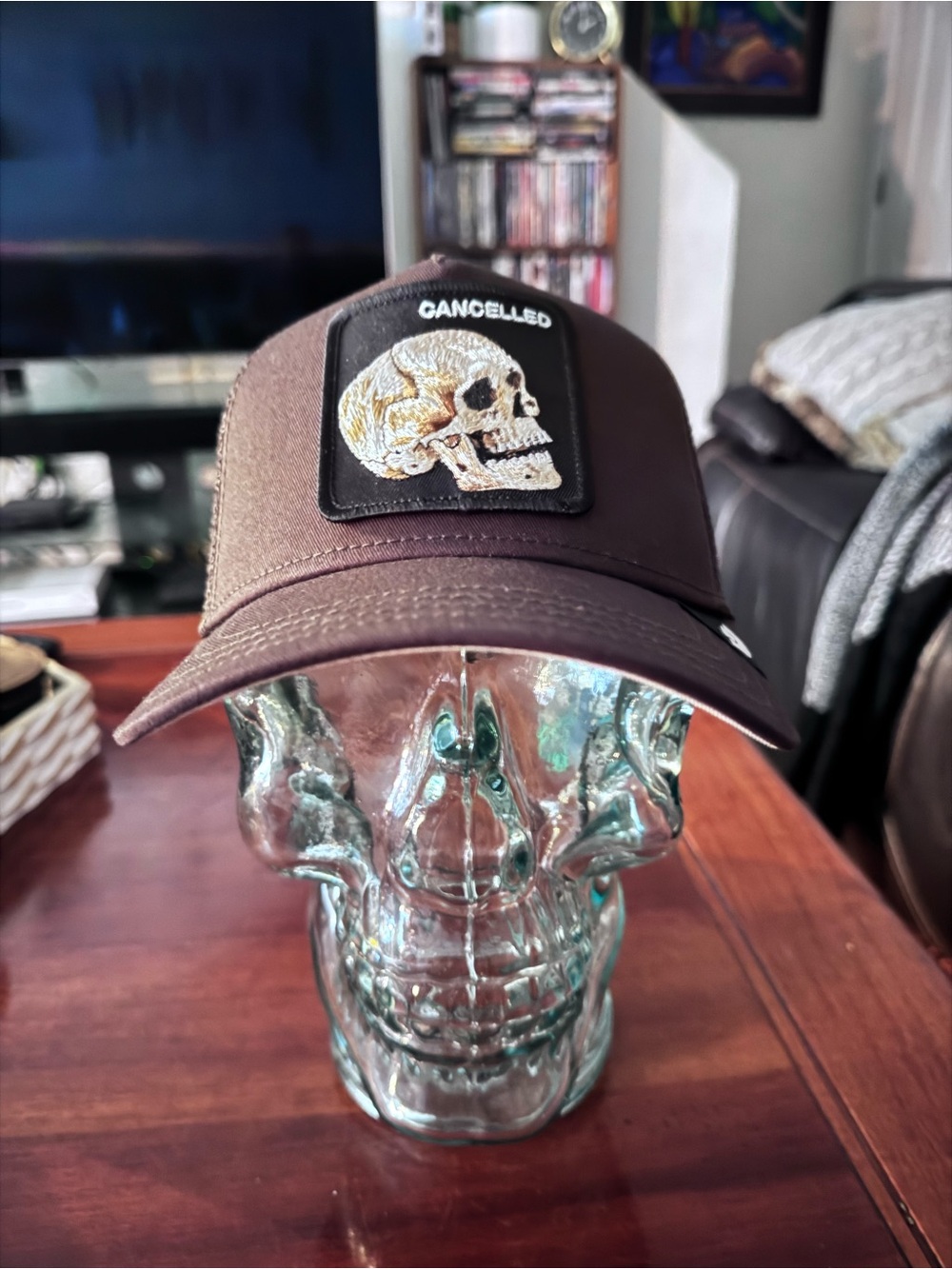 Goorin Bros. “The Cancelled Skull” Brown. Mesh SnapBack NWT.